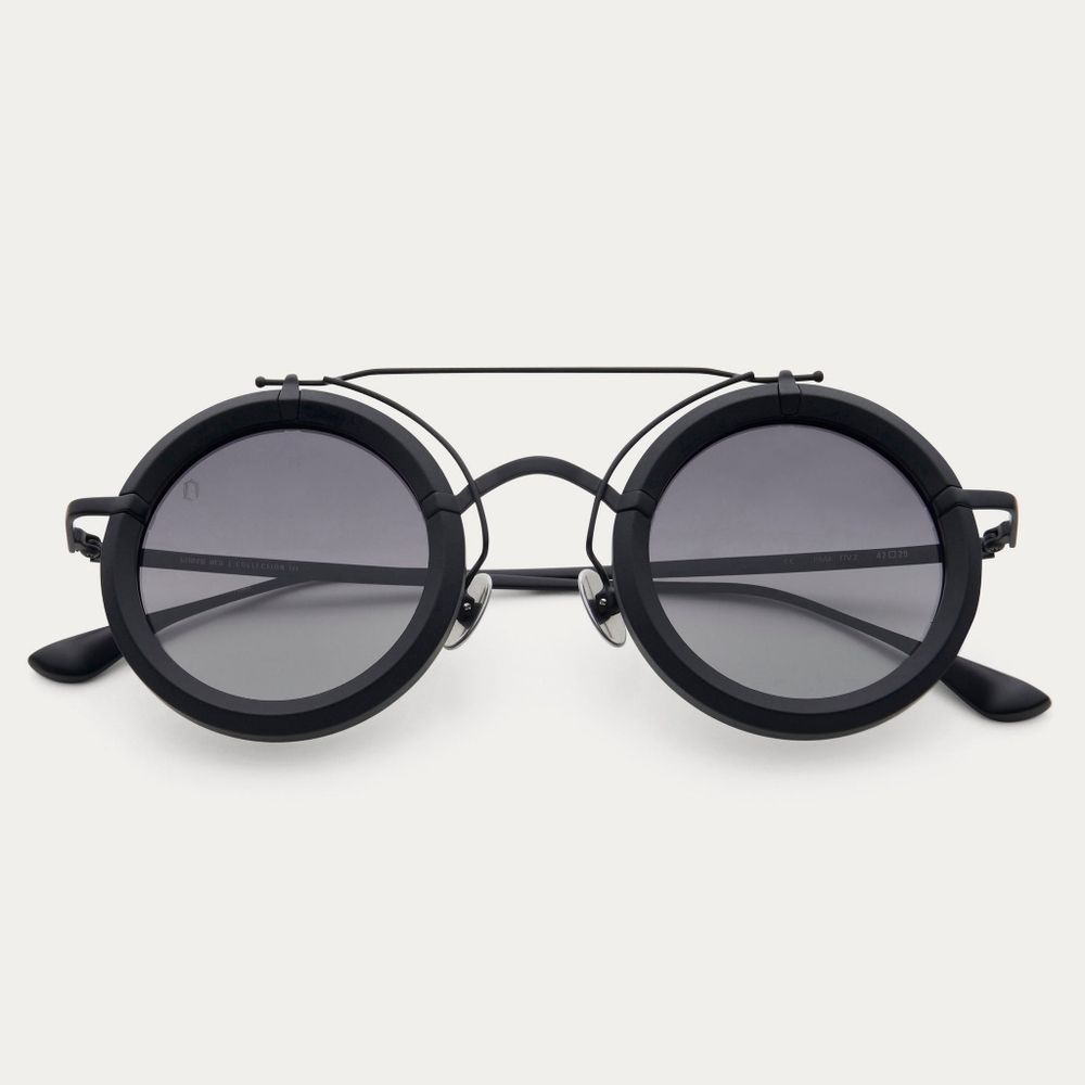 James Oro Blacked Out Alchemist Round Sunglasses